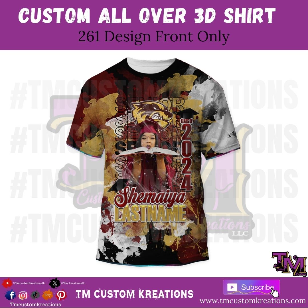 261-Custom ALL OVER 3D SHIRT Front Only