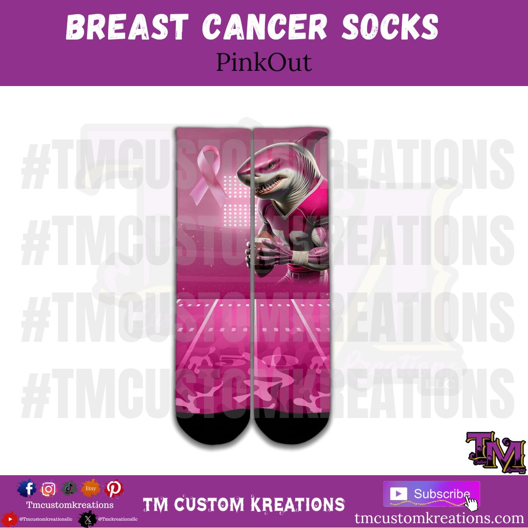 PinkOut Tackle Cancer Custom Socks