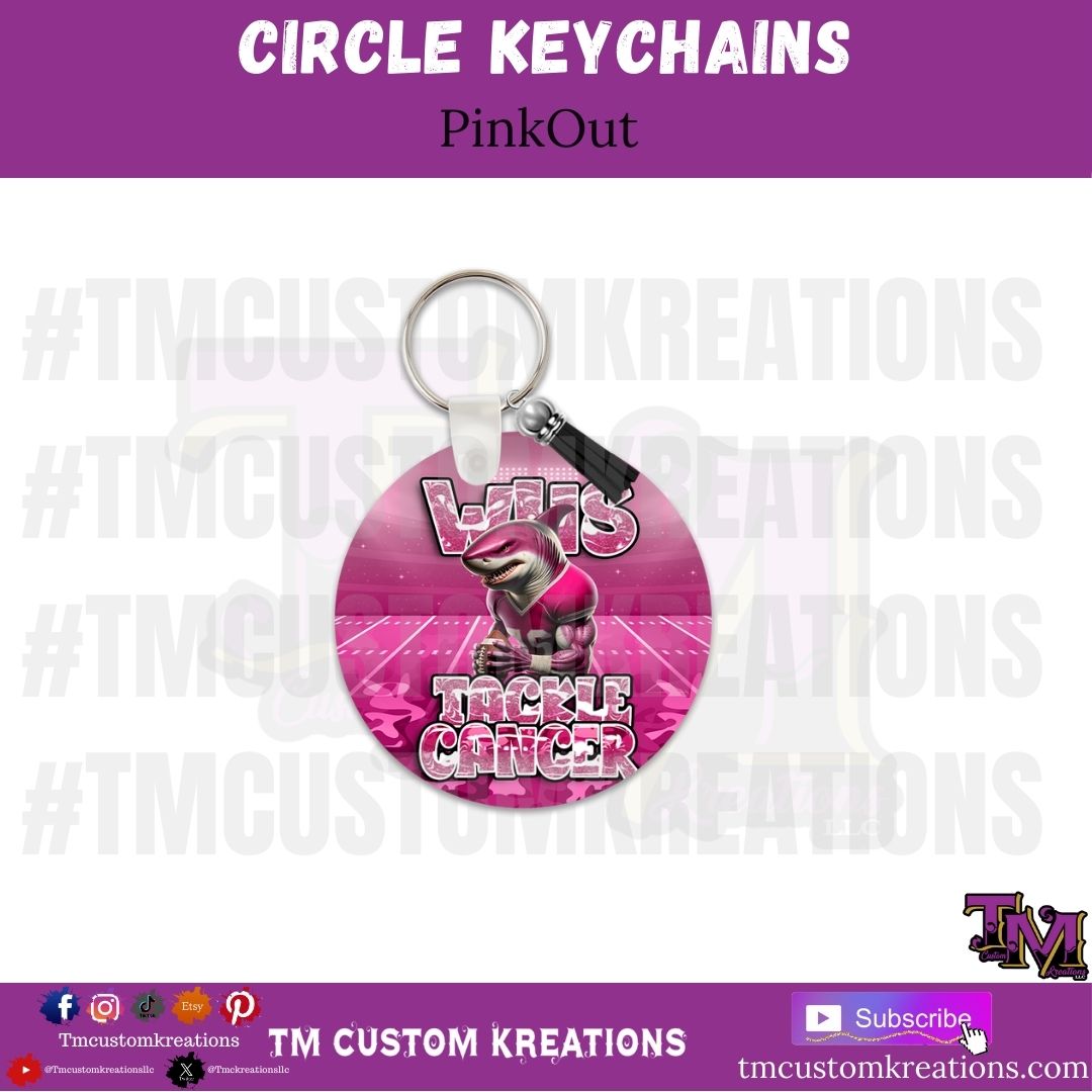 PinkOut Tackle Cancer Keychains