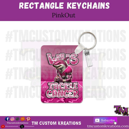 PinkOut Tackle Cancer Keychains