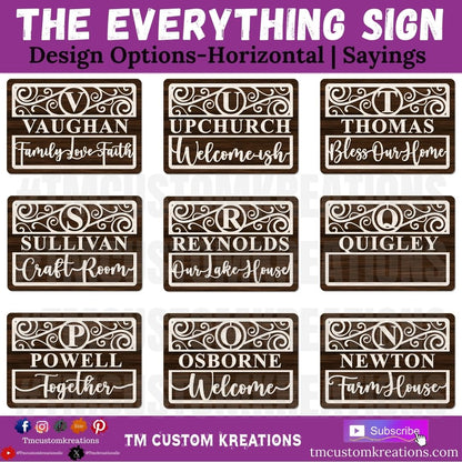 The Everything Sign, Personalized Home Decor Sign