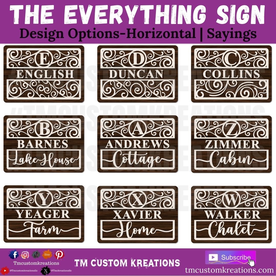 The Everything Sign, Personalized Home Decor Sign