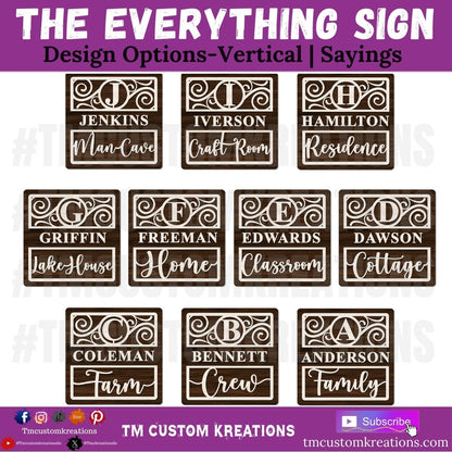 The Everything Sign, Personalized Home Decor Sign