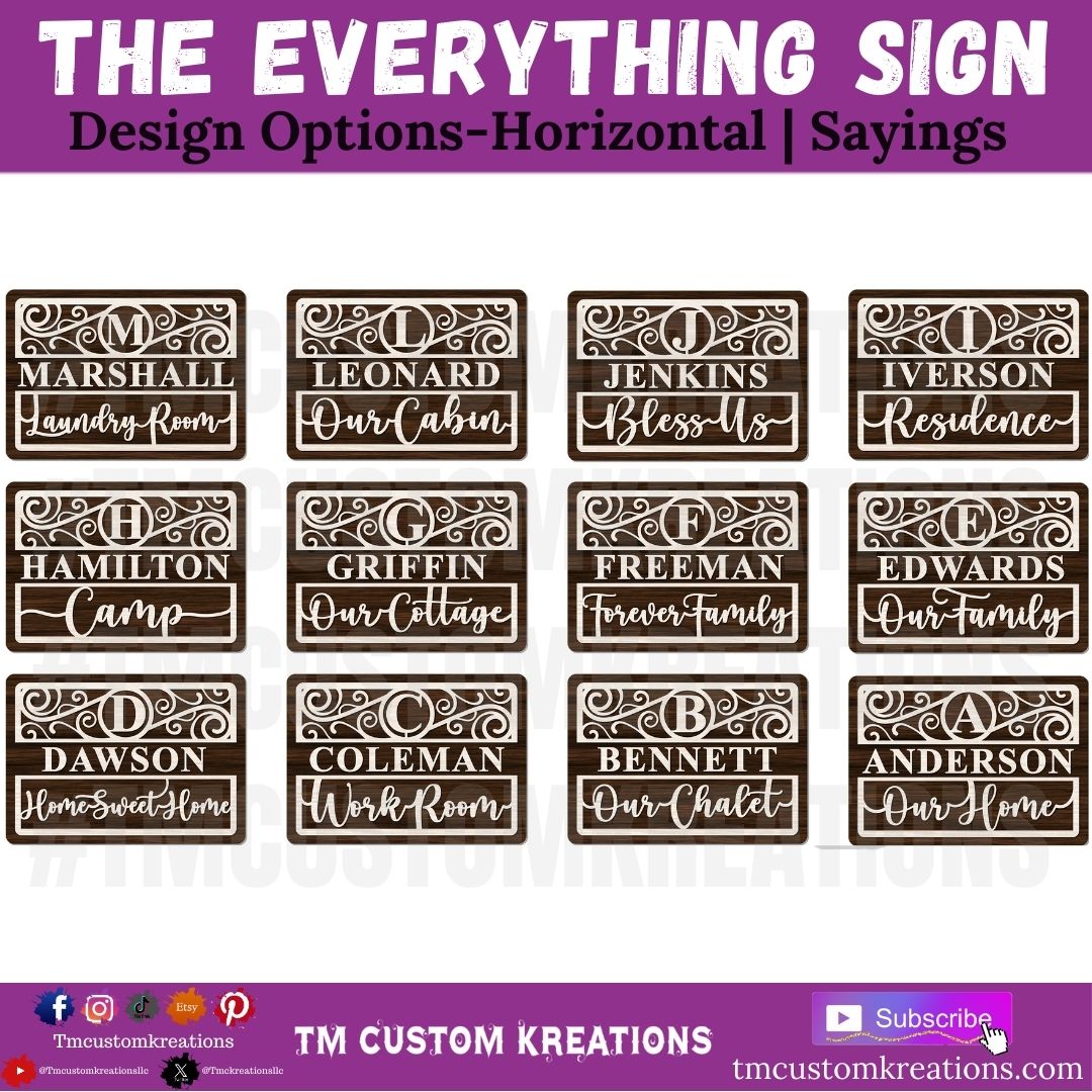 The Everything Sign, Personalized Home Decor Sign